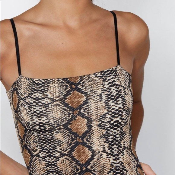 Snakeskin Mini Dress with Bungee Straps Size Small - Picture 3 of 7